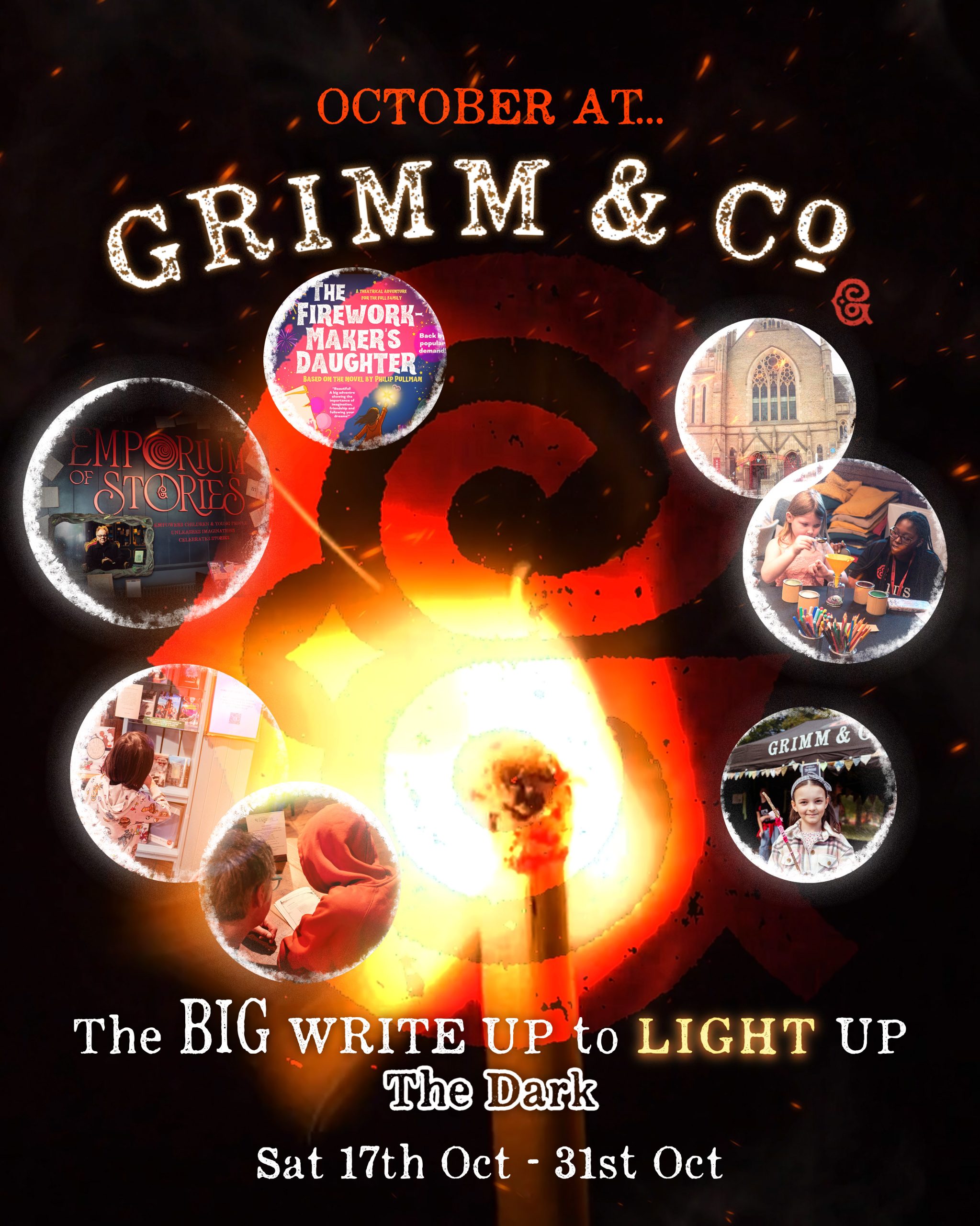 October Half Term Preview graphic for the Big Write Up to Light Up the Dark event